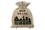 Små presenter till barn - Folat BV Jute Gift Bag - Welcome Sint & Piet - 65695