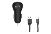 Mobile - Adapters & Chargers - GEAR Charger 12V 1xUSB 1A Black MicroUSB Cable 1m - 665009