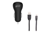 Mobile - Adapters & Chargers - GEAR Charger 12V 1xUSB 1A Black Lightning Cable 1m MFI - 665008
