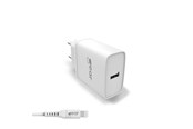 Mobile - Adapters & Chargers - GEAR Charger 220V 1xUSB 2.4A White Lightning cable 1m MFI C89 - 665093