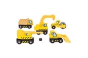 Träleksaker - Bigjigs Wooden Work Vehicles 5pcs. - BJT065