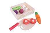 Träleksaker - Bigjigs Wooden Box with Cut Vegetables - BJ473