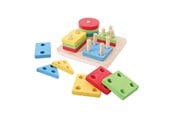 Babyleksaker - Bigjigs Wooden Shapes Stacking Game 17dlg. - BB094