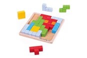 Babyleksaker - Bigjigs Wooden Block Puzzle Patterns - 33019