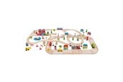 Träleksaker - Bigjigs Wooden Train Track and Car Track Set 105dlg. - BJT032