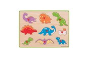 Pusselspel - Bigjigs Wooden Stud Puzzle Dino's 9dlg. Trä - BJ257