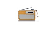 DAB, Nätverk & Klockradio - Lenco PDR-040EF - Portable DAB+ radio with Bluetooth® - Bamboo - DAB+/FM - Stereo - Silver - PDR-040EF