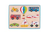 Pusselspel - Bigjigs Wooden Stud Puzzle Vehicles 8 pieces. Trä - BJ260