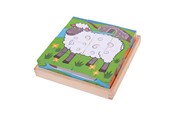 Babyleksaker - Bigjigs Wooden Block Puzzle Farm Animals - BJ798