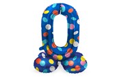 Leksaker - Folat BV Standing Foil Balloon Colorful Dots Number 0 - 72cm - 63970