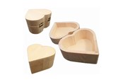 Träleksaker - Playwood Wooden Box Heart Shape 10cm - SL065