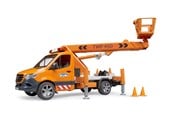 Leksaksbil - Bruder Mercedes-Benz Sprinter med arbetsplattform och Ljus & Ljud leksak - 02679