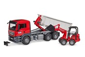 Leksaksbil - Bruder Truck w Roll-Off-Container & Schäffer loader - BR3767
