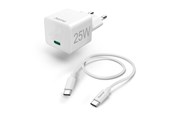 Mobile - Adapters & Chargers - Hama Charger USB-C with USB-C Cable PD 25W 1.5m Cable White - 00201624