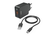 Mobile - Adapters & Chargers - Hama Charger 220V with USB-C Cable Qualcomm 19.5W Black - 00201625