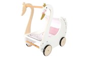 Docka, bamse och tillbehör - Small Foot - Wooden Doll Pram Swan - 12283