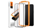 Mobiltelefontillbehör-Skyddsfilm - Spigen Glass tR AlignMaster 2 Pack - FC Black - iPhone 15 Pro - AGL06895