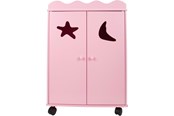 Docka, bamse och tillbehör - Small Foot - Wooden Dolls Wardrobe Pink - 2880