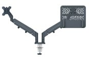 Monitorfäste - Leitz Ergo Platsbesparande Dubbel Monitorarm & Laptop-Stativ - 65380089