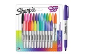 Skriv- och ritverktyg - Sharpie Glam Pop Permanente Markörer | Fin spids för fede detaljer | Assorterade livlige färger | 24 markörpenne - 2198779