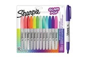 Skriv- och ritverktyg - Sharpie Glam Pop Permanente Markörer | Fin spids för fede detaljer | Assorterade livlige färger | 12 markörpenne - 2198780