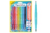 Skriv- och ritverktyg - Paper Mate Flair DUAL filtpenne | Pensel och medium spetsar (0,7 mm) | Dubbelendede färgpenne | Blandade färger | 8 Stk - 2199386
