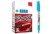 Skriv- och ritverktyg - Sharpie permanente markörer | Fint tips för djärva detaljer | Turkos bläck | 12 delar - 2194215