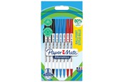 Skriv- och ritverktyg - Paper Mate Kilometrico-kulspetspennor | Lång användningstid med mediumspets (1,0 mm) | Svart, blått och rött bläck | 80 % återvunnen plast | 8 st. - 2187680