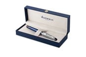 Skriv- och ritverktyg - Waterman Expert Deluxe Rollerball Pen | Metall & blå lack med palladiumbelagd trim | Fina punkt | Presentlåda - 2187682