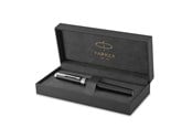Skriv- och ritverktyg - Parker Ingenuity Rollerball Pen | Core Collection | Svart med kromkant | Finpunkt med svart bläck | Presentlåda - 2181996
