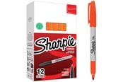 Skriv- och ritverktyg - Sharpie permanente markörer | Fint tips för djärva detaljer | Orange bläck | 12 delar - 2025036