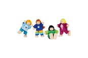Dockor & Tillbehör - Goki Wooden Dollhouse Dolls Flexible Children 4 pcs. - 51499