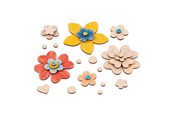 Konst- och hantverksmaterial - Goki Wooden Craft Flowers 75 pcs. - 58373