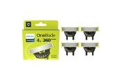 Rakapparat - Philips tillbehör OneBlade QP440 - replacement blade 4 pcs - QP440/50