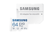 Flashram & USB Flash Drives - Samsung EVO Plus microSD/SD - 160MB/s - 64GB - MB-MC64SA/EU