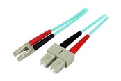 Nätverkskabel - StarTech.com 1m Fiber Optic Cable - 10 Gb Aqua - Multimode Duplex 50/125 - LSZH - LC/SC - OM3 - LC to SC Fiber Patch Cable - patch cable - 1 m - aqua - Blå - 1m - A50FBLCSC1