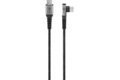 USB-kabel - Pro USB-C <-> USB-C - 90° - Sleeved - 1m - Grå - 64659