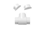 Kabel sleeve - D-LINE Adapter Kit 50x25mm 3 Pieces White - AVAP5025W