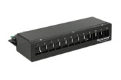 Nätverks tillbehör - DeLOCK Keystone Desktop Patch Panel 12 Port black - 43339