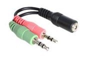 Ljudkabel - DeLOCK Headset Adapter 1 x 3.5 mm 4 pin Stereo jack female > 2 x 3.5 mm 3 pin Stereo jack male (CTIA pin assignment) - 65459