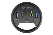 USB Hub - DeLOCK In-Desk Hub USB Hub - 3 porte - Svart - 62794