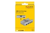 USB Hub - DeLOCK External USB 3.0 4 Port Hub with Locking Screw USB Hub - 4 porte - Silver - 64046