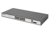 Switch - DIGITUS DN-95342-1 - switch - 19 inches af/at - 16 ports - unmanaged - rack-mountable - DN-95342-1