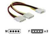 Strömkabel (intern) - DeLOCK - power splitter - 4 PIN internal power to 4 PIN internal power - 11 cm - 82100
