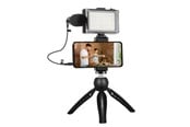 Tripod - Puluz Live broadcast kit tripod mount + LED lamp + microphone + phone clamp - PKT3132B