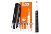 Tandborste - Bitvae eltandborste Rotary toothbrush with tips set and travel case R2 (black) - R2 Black+heads+case