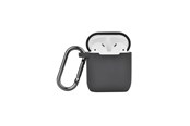 Andra mobiltillbehör - NORTH Airpods Protective Case Silicone Carabiner Dark Grey - 616502