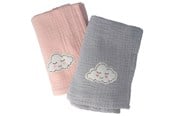 Babyvård - Parsa Baby 2 tygblöjor - blå & rosa - P00004960