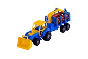 Utomhuslek - Cavallino Toys Cavallino Junior Tractor with Crane Trailer and Wood 46cm - 3017WD01