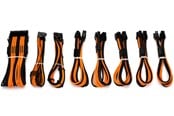 Strömkabel (intern) - DUTZO Sleeved ström förlängningskabel Pro kit - Svart / Orange - DSC-PCEP30CMBO